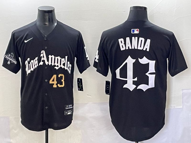 Men 2025 Los Angeles Dodgers #43 Banda Black Five generations Joint Name Nike MLB Jersey style 2